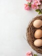 © Have a Good Day - Elegant Easter Nest with Eggs and Blossoming Cherry Flowers for Festive Presentations and Designs 9