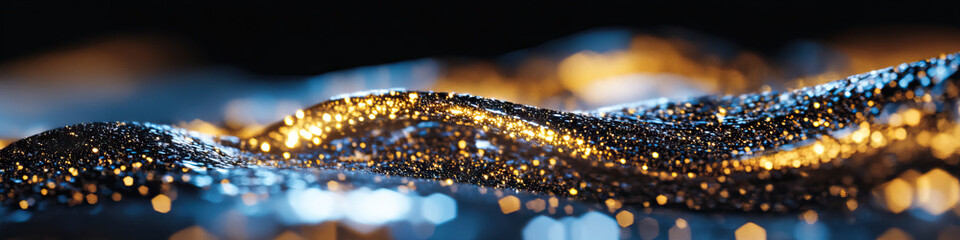 Poster - Abstract Gold and Blue Glittering Surface