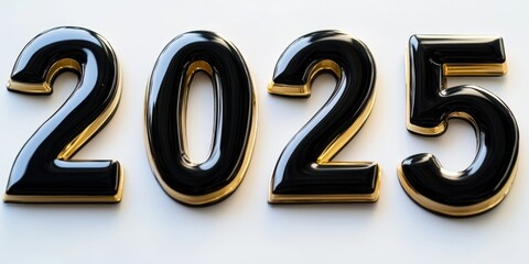 Poster - A close-up shot of black and gold numbers on a white surface
