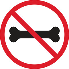 Poster - No bones sign isolated on white background . No bones allowed sign . Vector illustration
