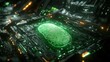 © Bejo Studio - Green fingerprint scanning futuristic server