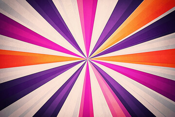 Poster - Vibrant abstract pattern with radiating gradient lines in purple, orange, and pink tones for dynamic modern design