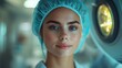 © QuietWord - a female doctor at futuristic hospital with high technology advance equipment
