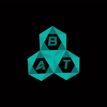 BAT creative minimalist letter logo. BAT unique vector initials alphabet letter logo design