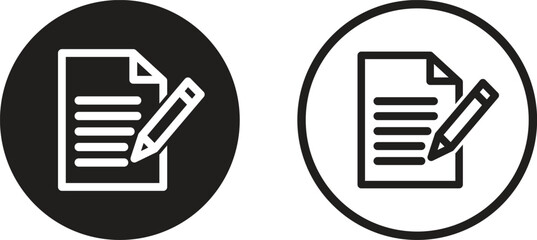 Poster - notes icon set in two styles . sign up icon . edit file icon . vector illustration