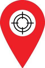 Poster - pin and target icon isolated on white background . geo targeting icon . vector illustration