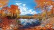 © Ruslan - Panorama of the autumn landscape. HDRI, environment map , Round panorama, spherical panorama, equidistant projection, panorama 360, 3d rendering