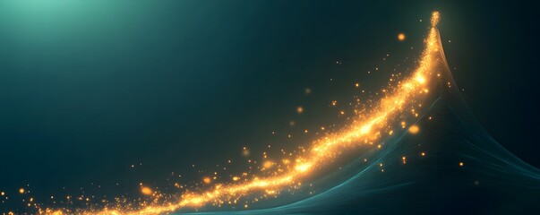 Poster - A stunning abstract background featuring vibrant golden sparks and flowing waves, perfect for digital art and creative projects.