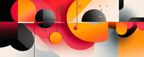 Poster - A vibrant abstract composition featuring bold colors and geometric shapes. Ideal for artistic designs, digital media, or modern decor.
