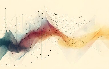 Poster - A vibrant abstract design showcasing colorful waves with subtle textures and dynamic elements, perfect for backgrounds or creative projects.
