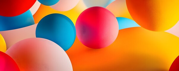 Poster - Vibrant abstract composition featuring colorful spheres on a bright background. Perfect for modern design, art projects, and creative inspiration.