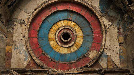 Poster - Capturing the essence of a vividly hued, spiral-patterned stained glass