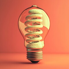 Poster - Modern minimalist lamp incorporating an abstract design of a swirling light bulb