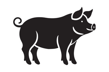 Pig silhouette vector art