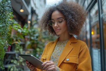 Poster - A person looks at a tablet device