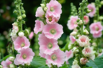 Sticker - A close-up shot of a bouquet of pink flowers with green leaves