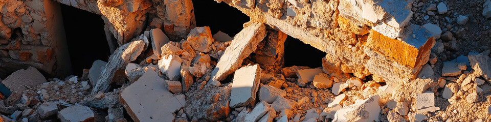 Wall Mural - Rubble Pile of Broken Concrete Fragments