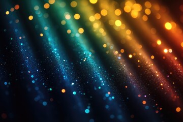 Poster - A vibrant rainbow colored light on a dark, black background
