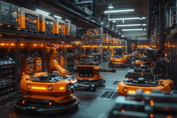Poster - Mass production of small robots in a bright yellow color