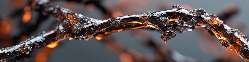 Poster - Abstract Crystalline Structures: Grey and Amber Interconnections