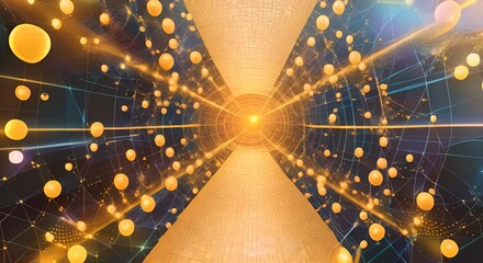 Wall Mural - A highly engaging and vibrant bright blue background designed to captivate attention The backdrop features glowing mathematical formulas equations and symbols 4K