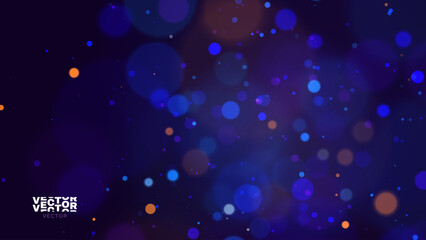 Poster - Abstract Cosmic Bokeh Background, Galaxy Space Blurry Backdrop. Soft Blur Light Bokeh Effect Wallpaper. Shiny Holiday Light Effect. Vector Illustration.