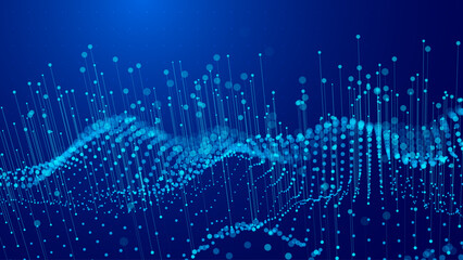 Poster - Business Invest Finance Graph Chart of Stock Market Trading Blue Background. Digital Financial Investment Big Data Graph Backdrop. Abstract Statistics Stock Market Lines. Vector Illustration.