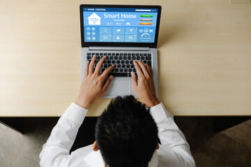 Poster - smart home technology, centric remote control system with digital dashboard for air conditioning, sa