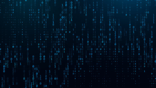 blue binary data software programming code background. random parts of program code. digital data te