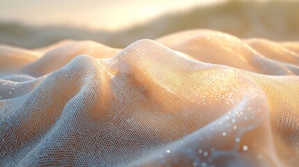 Golden hour sunlight on textured fabric.