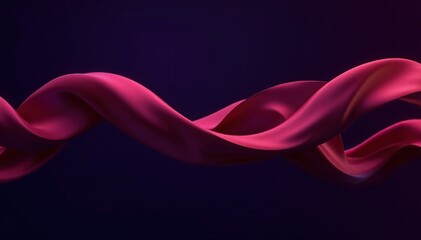 Poster - Silken ribbons float across a dark velvet background, smooth, ribbon, texture