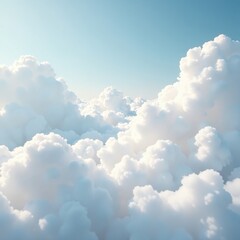 Wall Mural - white sheets billowing in the breeze against a cloudy sky, fluffy, calming ambiance