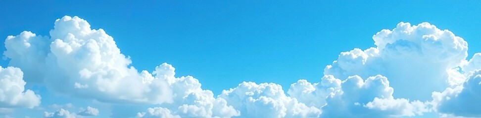 sky with white clouds against a bright blue background, bright blue sky,