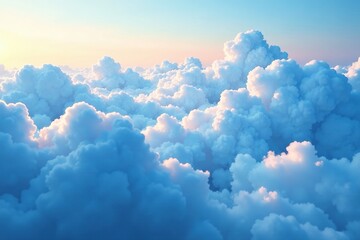 Wall Mural - blue and white stratus clouds stretching across the sky like an endless canvas of soft hues, blue, f