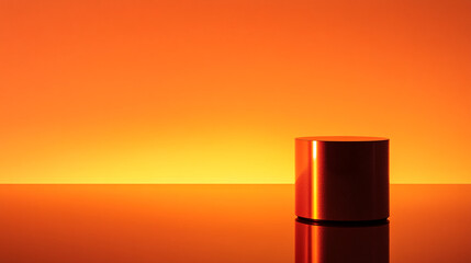 Aufkleber - Glossy Red Pedestal with Vibrant Gradient Background for Product Display