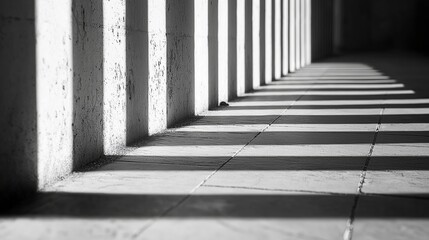 Poster - Minimalist architectural perspective with light and shadow interplay