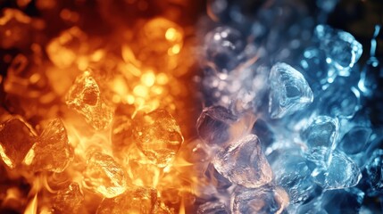 Poster - a close up of a fire and ice