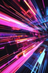 Wall Mural - a colorful scene showing a circuit board, with a red and blue background