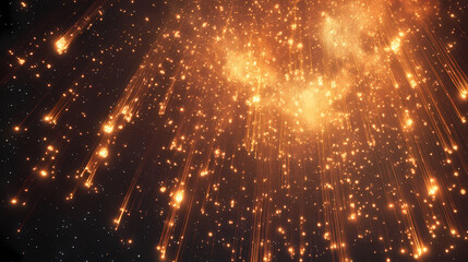 Wall Mural - Extra terrestrial canopy embellished with a multitude of space elements, forming a cascade of reaction of space dust that grace the galaxy. Stellar Cascade. Illustration