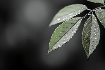Poster - Leaf with water droplets on it