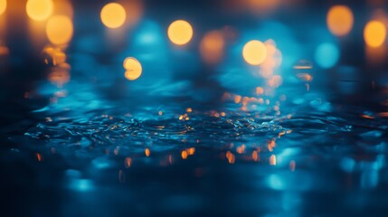 Soft glowing blue bokeh lights, calm and ethereal, abstract and luxurious, peaceful and magical, vibrant and dynamic reflections, high detail and rich atmosphere