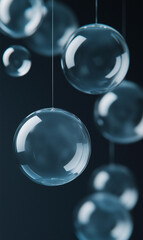 Wall Mural - Suspended Transparent Spheres