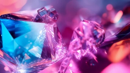 Poster - Hypnotic light refraction through colorful crystals in motion
