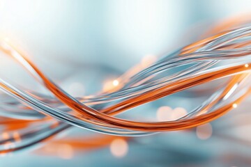 Aufkleber - Intricate patterns of wires intertwine in a dynamic display of light and color in a tech environment