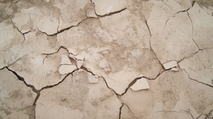 Wall Mural - Cracked, dry earth texture.  Close-up of arid soil with deep fissures.