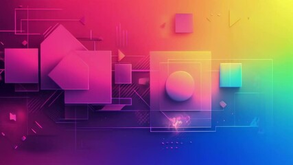 Poster - Colorful geometric transformations with abstract gradients and dynamic motion