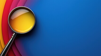 Poster - Exploring colorful patterns with a magnifying glass studio setting digital artwork vibrant background close-up view visual concept
