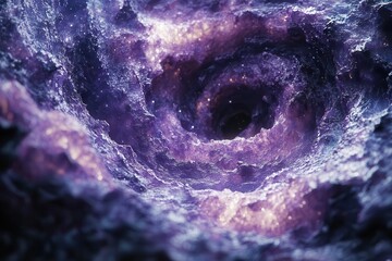 Wall Mural - cosmic spiral vortex with bioluminescent tendrils swirling through deep space in ethereal purples an