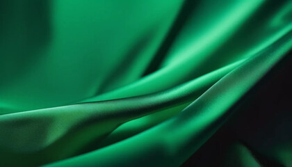 Wall Mural - Green draped satin as a background. 