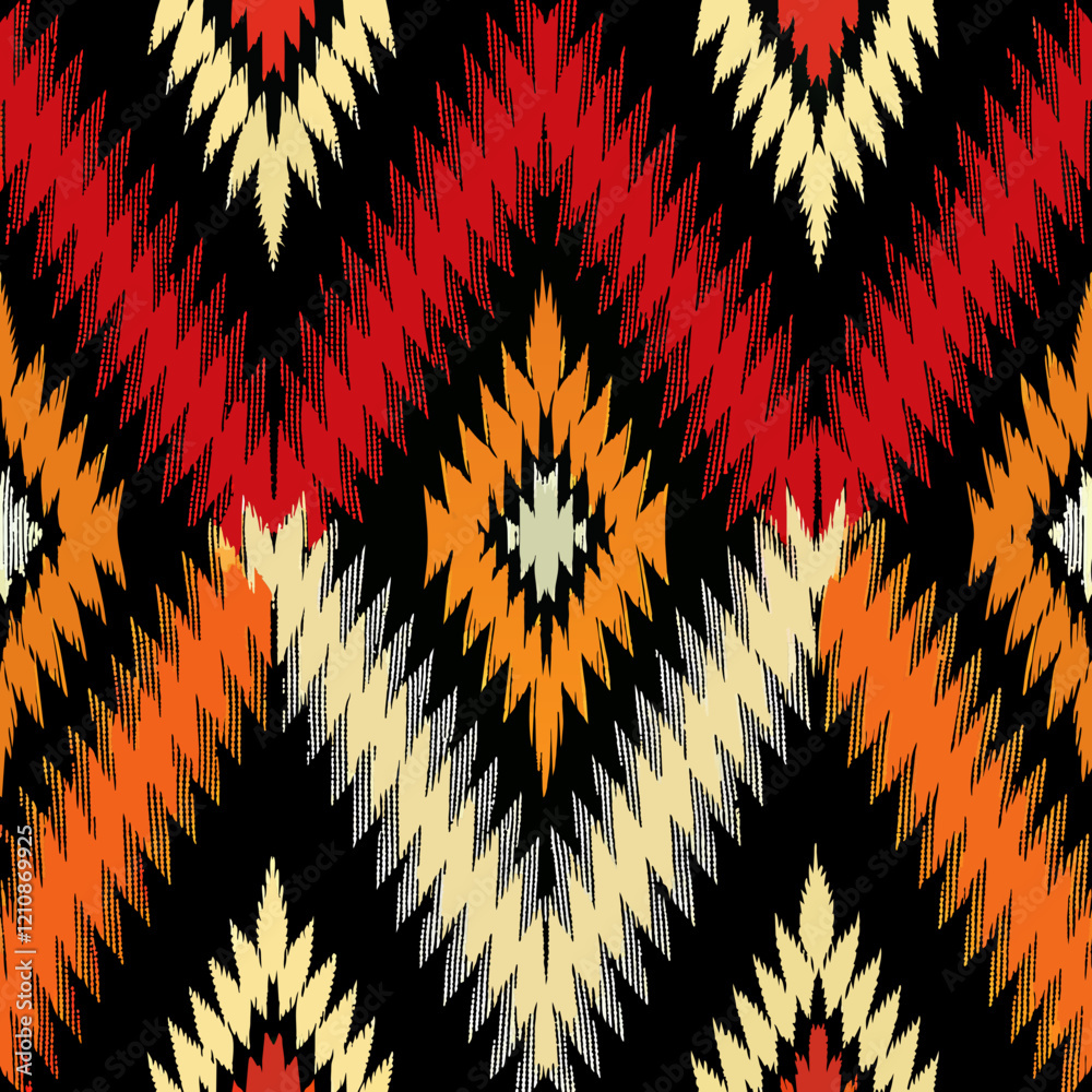 Geometric Brilliance: An eye-catching array of zig-zag, repeating ...